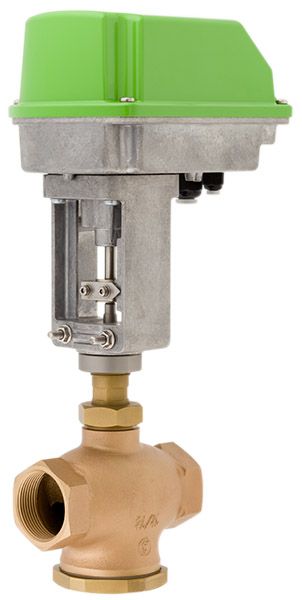 Three-way motor valve made from bronze type 7080